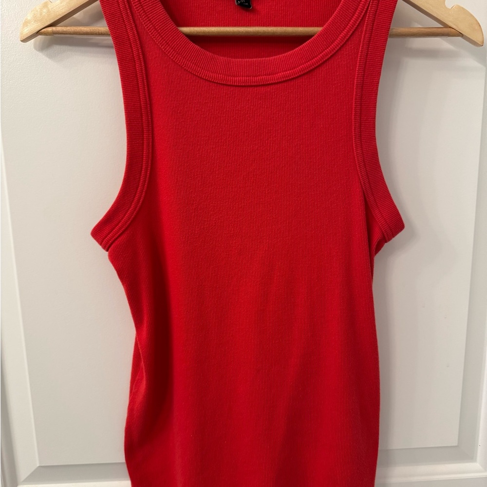 Banana Republic Red Ribbed Sleeveless Women's Top Medium